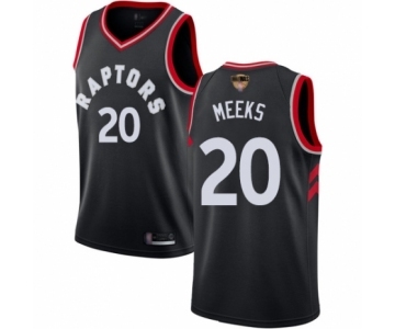 Men's Toronto Raptors #20 Jodie Meeks Authentic Black 2019 Basketball Finals Bound Jersey Statement Edition