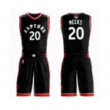 Men's Toronto Raptors #20 Jodie Meeks Authentic Black 2019 Basketball Finals Bound Suit Jersey Statement Edition