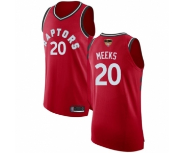 Men's Toronto Raptors #20 Jodie Meeks Authentic Red 2019 Basketball Finals Bound Jersey - Icon Edition