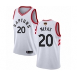 Men's Toronto Raptors #20 Jodie Meeks Authentic White 2019 Basketball Finals Bound Jersey - Association Edition