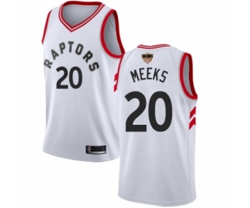 Men's Toronto Raptors #20 Jodie Meeks Authentic White 2019 Basketball Finals Bound Jersey - Association Edition