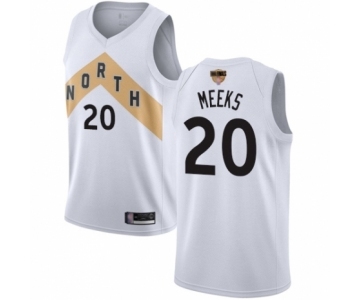 Men's Toronto Raptors #20 Jodie Meeks Authentic White 2019 Basketball Finals Bound Jersey - City Edition