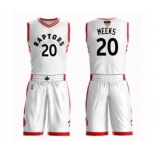 Men's Toronto Raptors #20 Jodie Meeks Authentic White 2019 Basketball Finals Bound Suit Jersey - Association Edition