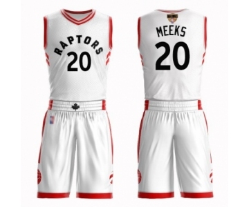 Men's Toronto Raptors #20 Jodie Meeks Authentic White 2019 Basketball Finals Bound Suit Jersey - Association Edition