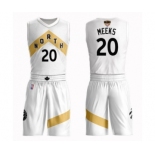 Men's Toronto Raptors #20 Jodie Meeks Authentic White 2019 Basketball Finals Bound Suit Jersey - City Edition