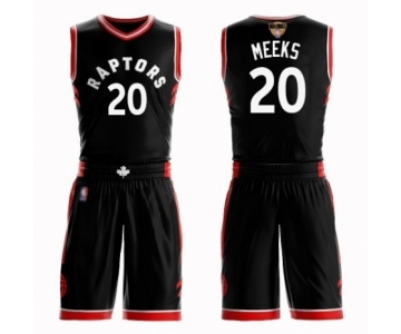 Men's Toronto Raptors #20 Jodie Meeks Swingman Black 2019 Basketball Finals Bound Suit Jersey Statement Edition