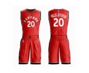 Men's Toronto Raptors #20 Rondae Hollis-Jefferson Authentic Red Basketball Suit Jersey - Icon Edition