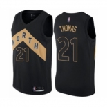 Men's Toronto Raptors #21 Matt Thomas Authentic Black Basketball Jersey - City Edition