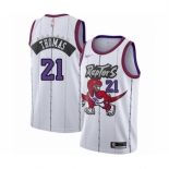 Men's Toronto Raptors #21 Matt Thomas Authentic White Hardwood Classics Basketball Jersey