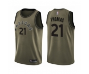 Men's Toronto Raptors #21 Matt Thomas Swingman Green Salute to Service Basketball Jersey