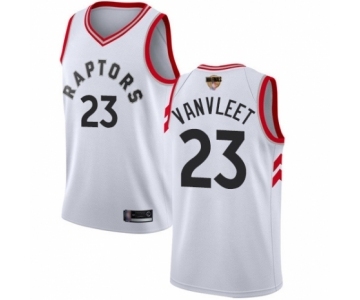 Men's Toronto Raptors #23 Fred VanVleet Authentic White 2019 Basketball Finals Bound Jersey - Association Edition