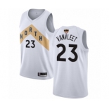 Men's Toronto Raptors #23 Fred VanVleet Authentic White 2019 Basketball Finals Bound Jersey - City Edition