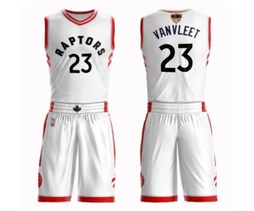 Men's Toronto Raptors #23 Fred VanVleet Authentic White 2019 Basketball Finals Bound Suit Jersey - Association Edition