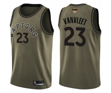 Men's Toronto Raptors #23 Fred VanVleet Swingman Green Salute to Service 2019 Basketball Finals Bound Jersey