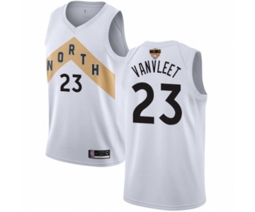 Men's Toronto Raptors #23 Fred VanVleet Swingman White 2019 Basketball Finals Bound Jersey - City Edition