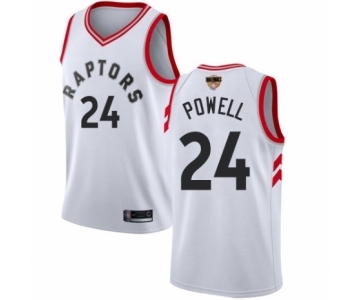 Men's Toronto Raptors #24 Norman Powell Authentic White 2019 Basketball Finals Bound Jersey - Association Edition