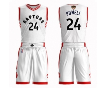 Men's Toronto Raptors #24 Norman Powell Authentic White 2019 Basketball Finals Bound Suit Jersey - Association Edition