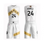 Men's Toronto Raptors #24 Norman Powell Authentic White 2019 Basketball Finals Bound Suit Jersey - City Edition