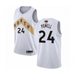 Men's Toronto Raptors #24 Norman Powell Swingman White 2019 Basketball Finals Bound Jersey - City Edition