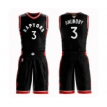 Men's Toronto Raptors #3 OG Anunoby Authentic Black 2019 Basketball Finals Bound Suit Jersey Statement Edition