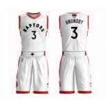 Men's Toronto Raptors #3 OG Anunoby Authentic White 2019 Basketball Finals Bound Suit Jersey - Association Edition