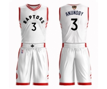 Men's Toronto Raptors #3 OG Anunoby Authentic White 2019 Basketball Finals Bound Suit Jersey - Association Edition