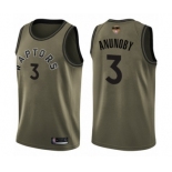 Men's Toronto Raptors #3 OG Anunoby Swingman Green Salute to Service 2019 Basketball Finals Bound Jersey