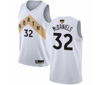 Men's Toronto Raptors #32 KJ McDaniels Authentic White 2019 Basketball Finals Bound Jersey - City Edition