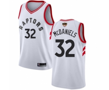 Men's Toronto Raptors #32 KJ McDaniels Swingman White 2019 Basketball Finals Bound Jersey - Association Edition