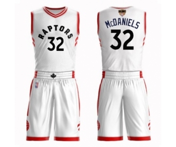 Men's Toronto Raptors #32 KJ McDaniels Swingman White 2019 Basketball Finals Bound Suit Jersey - Association Edition