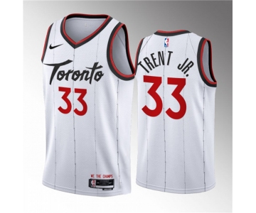 Men's Toronto Raptors #33 Gary Trent Jr. White 2023-24 Association Edition Stitched Basketball Jersey