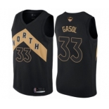 Men's Toronto Raptors #33 Marc Gasol Authentic Black 2019 Basketball Finals Bound Jersey - City Edition