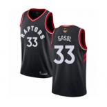 Men's Toronto Raptors #33 Marc Gasol Authentic Black 2019 Basketball Finals Bound Jersey Statement Edition