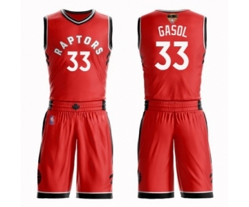 Men's Toronto Raptors #33 Marc Gasol Authentic Red 2019 Basketball Finals Bound Suit Jersey - Icon Edition