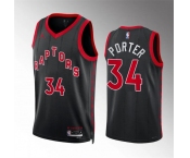 Men's Toronto Raptors #34 Jontay Porter Black Statement Edition Stitched Basketball Jersey