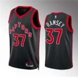 Men's Toronto Raptors #37 Jahmi'us Ramsey Black Statement Edition Stitched Basketball Jersey