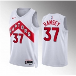 Men's Toronto Raptors #37 Jahmi'us Ramsey White Association Edition Stitched Basketball Jersey