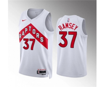 Men's Toronto Raptors #37 Jahmi'us Ramsey White Association Edition Stitched Basketball Jersey