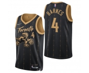 Men's Toronto Raptors #4 Scottie Barnes 2021-22 75th Anniversary City Edition Black Swingman Jersey