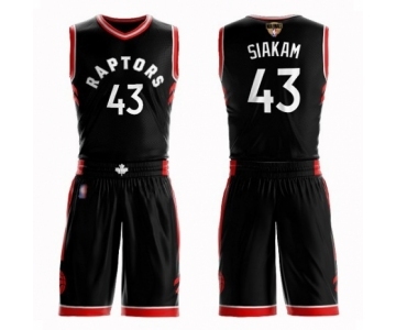 Men's Toronto Raptors #43 Pascal Siakam Authentic Black 2019 Basketball Finals Bound Suit Jersey Statement Edition