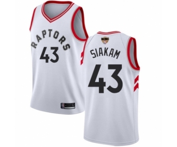 Men's Toronto Raptors #43 Pascal Siakam Authentic White 2019 Basketball Finals Bound Jersey - Association Edition