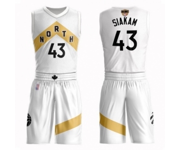 Men's Toronto Raptors #43 Pascal Siakam Authentic White 2019 Basketball Finals Bound Suit Jersey - City Edition