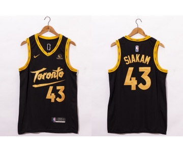 Men's Toronto Raptors #43 Pascal Siakam Black 2021 Nike City Edition Swingman Jersey With The Sponsor Logo