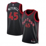 Men's Toronto Raptors #45 Davion Mitchell Black Statement Edition Stitched Basketball Jersey