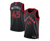 Men's Toronto Raptors #45 Davion Mitchell Black Statement Edition Stitched Basketball Jersey