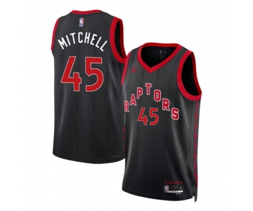 Men's Toronto Raptors #45 Davion Mitchell Black Statement Edition Stitched Basketball Jersey