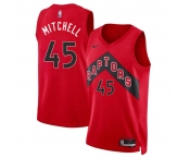 Men's Toronto Raptors #45 Davion Mitchell Red Icon Edition Stitched Basketball Jersey