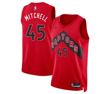 Men's Toronto Raptors #45 Davion Mitchell Red Icon Edition Stitched Basketball Jersey