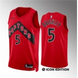 Men's Toronto Raptors #5 Immanuel Quickley Red 2023-24 City Edition Stitched Basketball Jersey