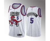 Men's Toronto Raptors #5 Immanuel Quickley White Classic Edition Stitched Basketball Jersey